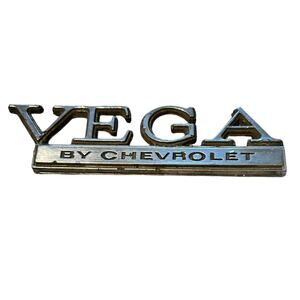 GUC 1970s Chevrolet Vega Silver Tone Car Emblem Approx. 4" in Length 1700895